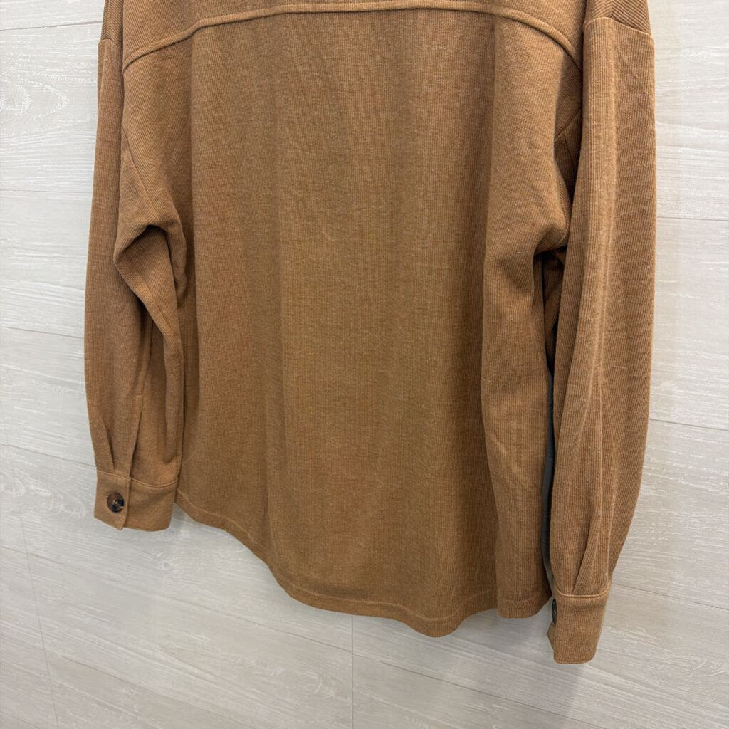 Brown Lightweight Shacket Medium