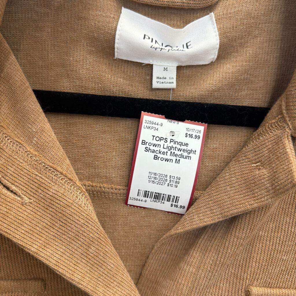 Brown Lightweight Shacket Medium