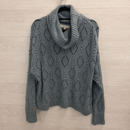 Blue Cowl Neck Sweater Large