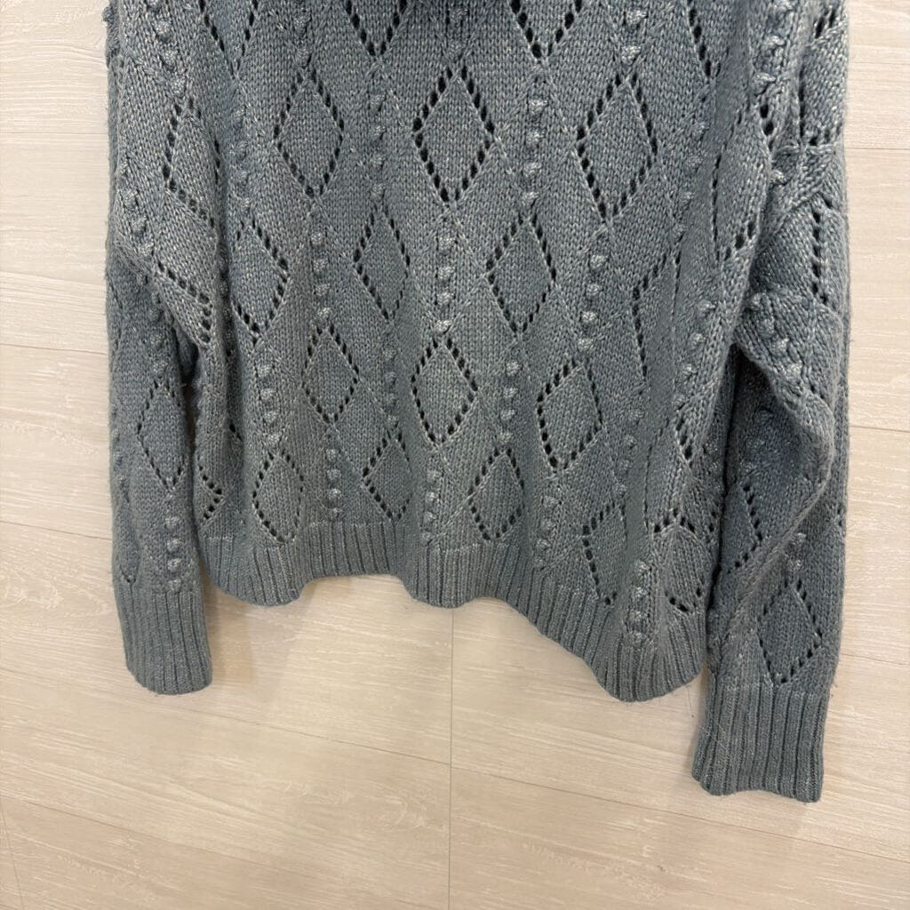 Blue Cowl Neck Sweater Large