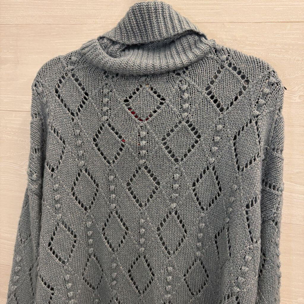 Blue Cowl Neck Sweater Large
