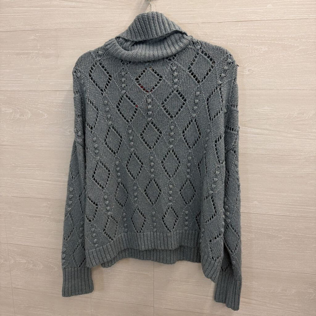 Blue Cowl Neck Sweater Large