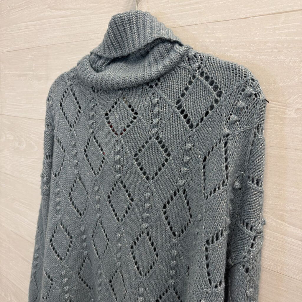 Blue Cowl Neck Sweater Large