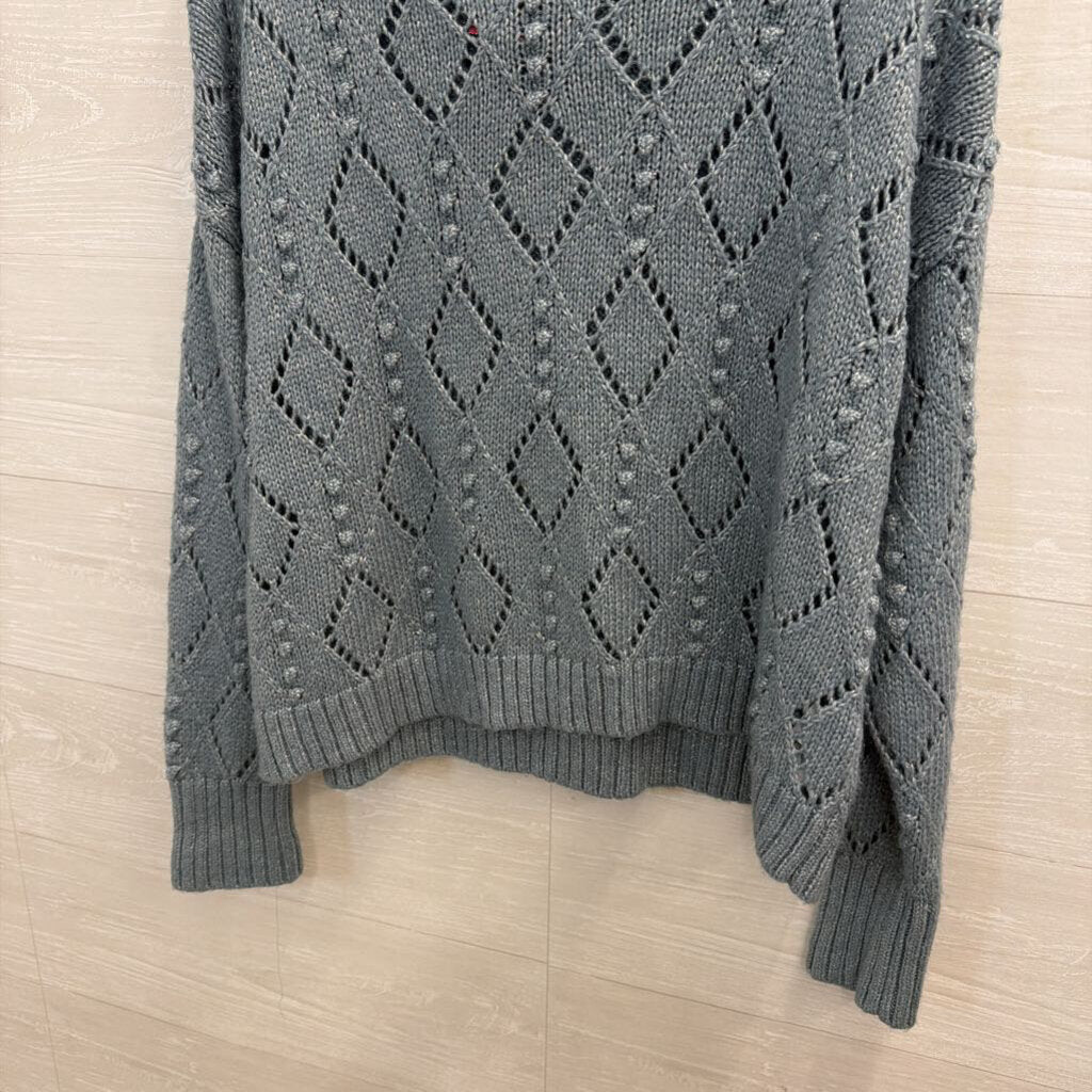 Blue Cowl Neck Sweater Large