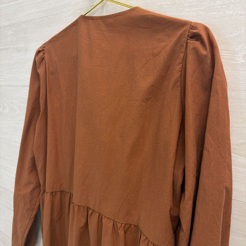 Brown Tie Front Long Sleeve Medium