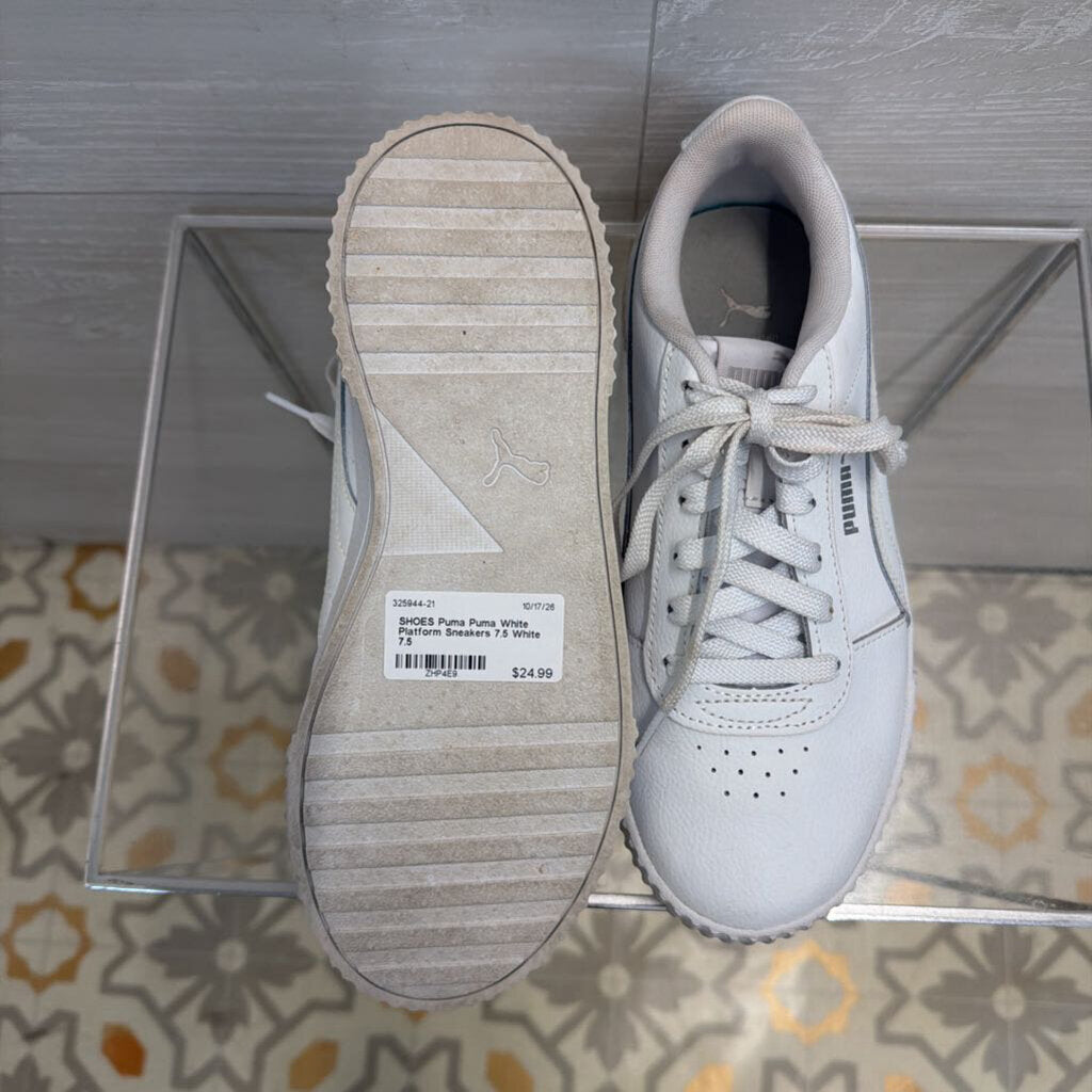 Puma White Platform Sneakers 7.5