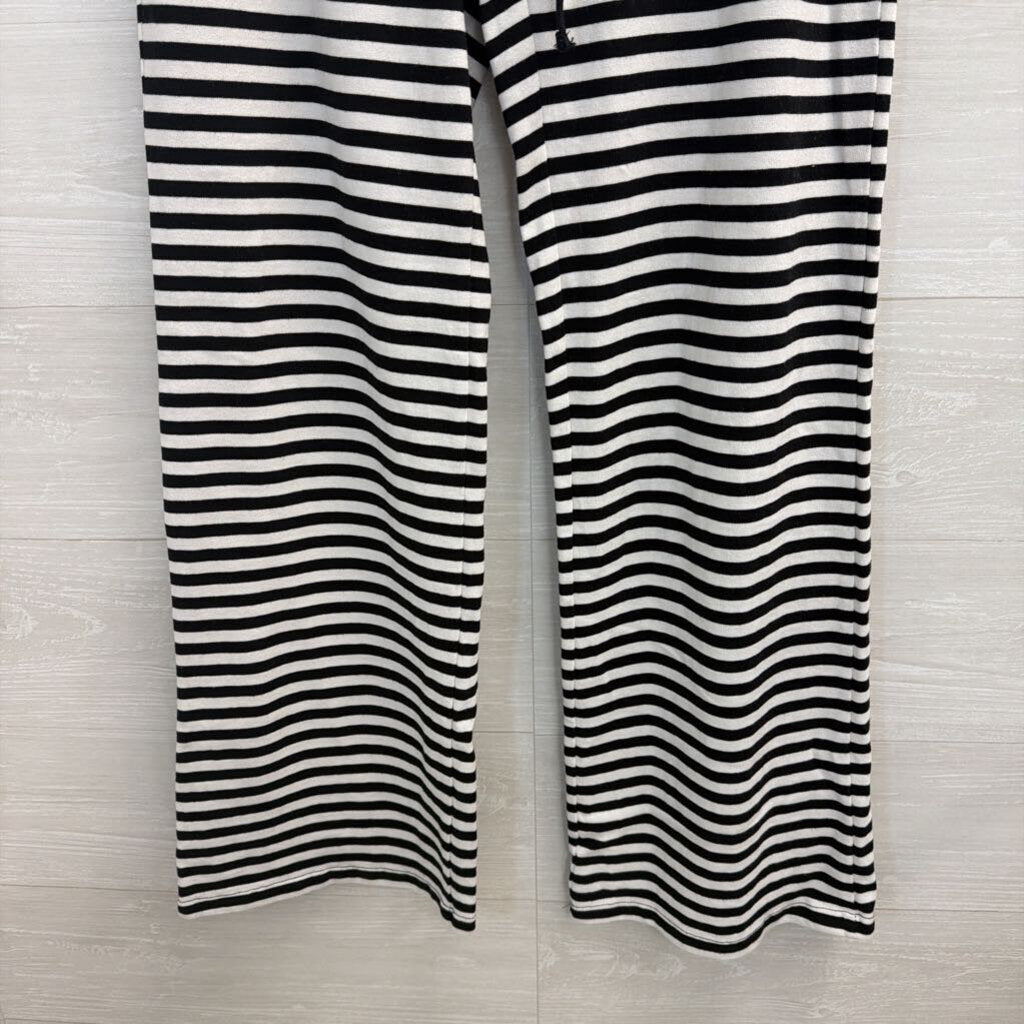 John Galt Black/White Striped Wide Leg Pants Small