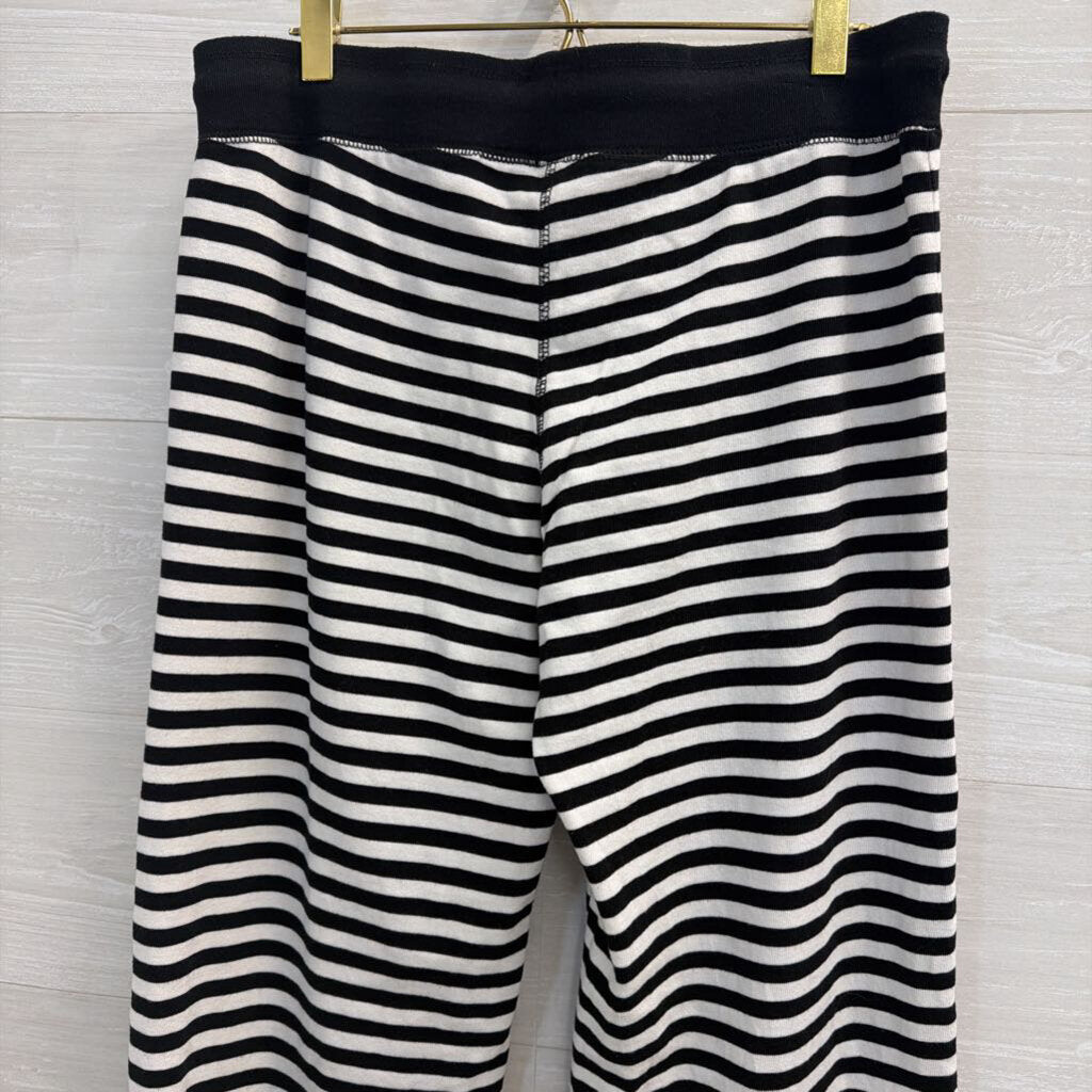 John Galt Black/White Striped Wide Leg Pants Small