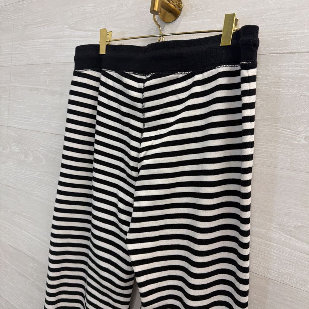 John Galt Black/White Striped Wide Leg Pants Small