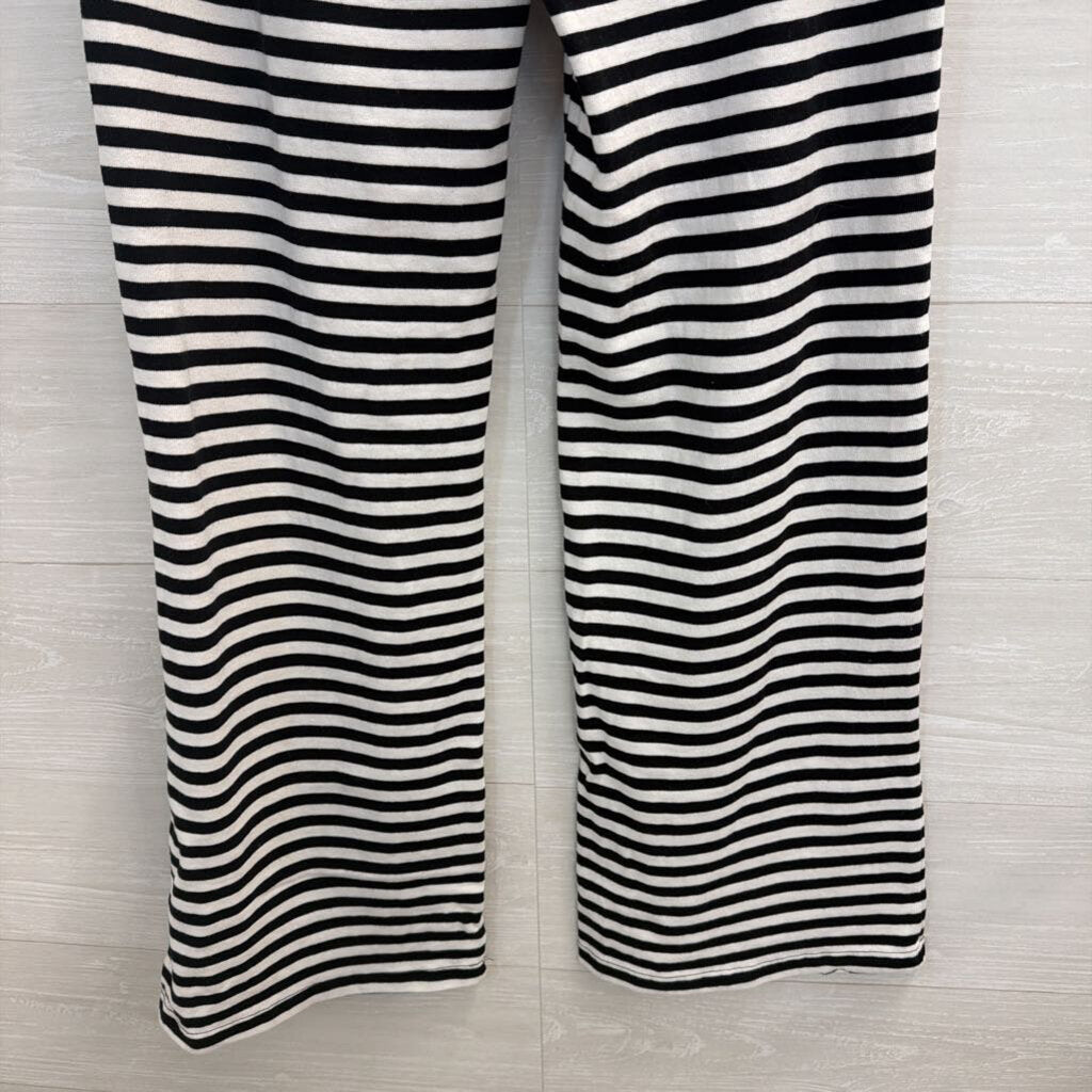 John Galt Black/White Striped Wide Leg Pants Small