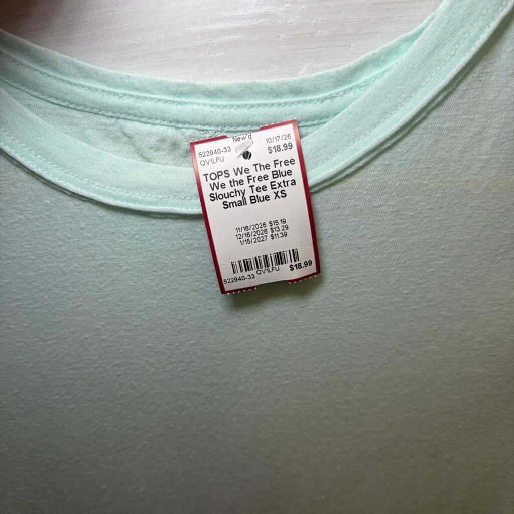 We the Free Blue Slouchy Tee Extra Small