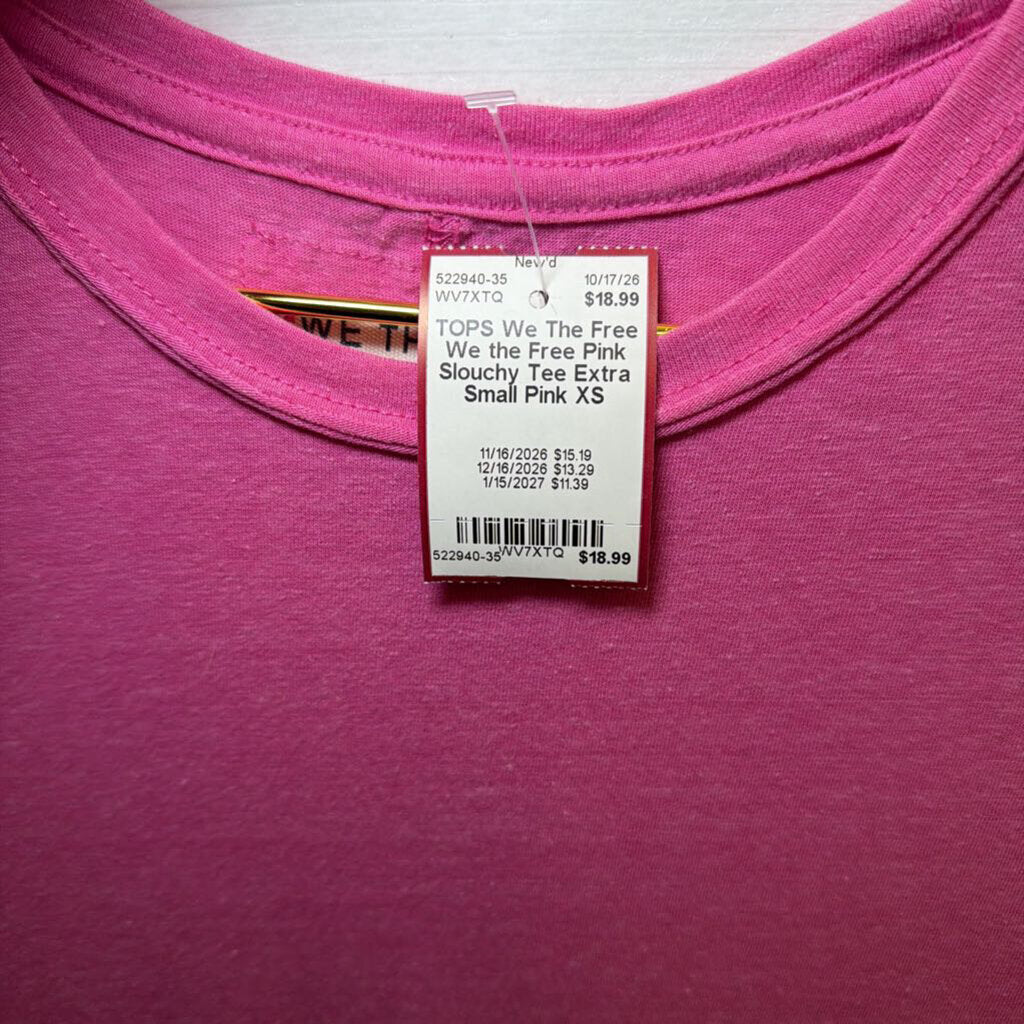 We the Free Pink Slouchy Tee Extra Small