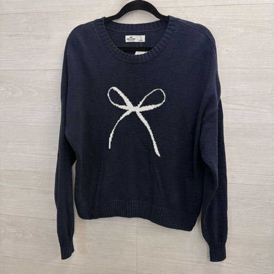Navy Sweater with Bow Small