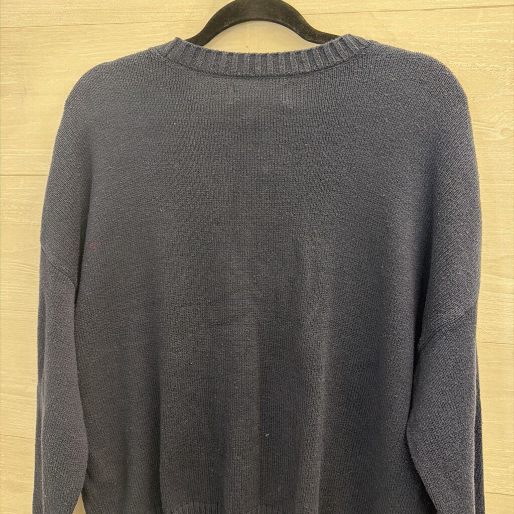 Navy Sweater with Bow Small