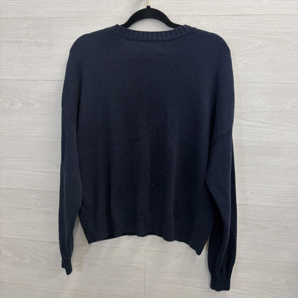 Navy Sweater with Bow Small