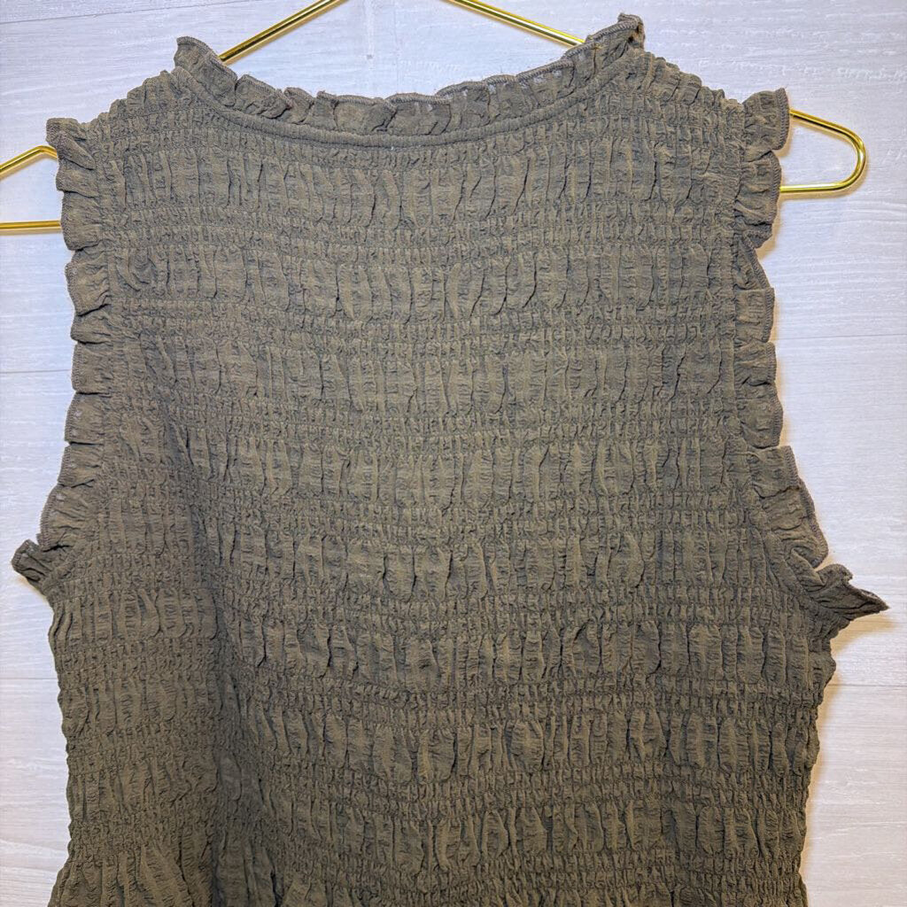 American Eagle Green Tie Front Tank Medium
