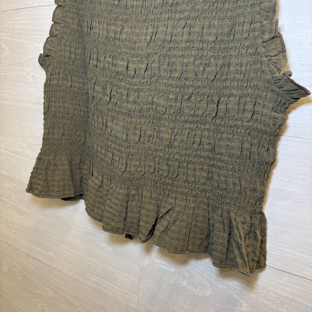 American Eagle Green Tie Front Tank Medium