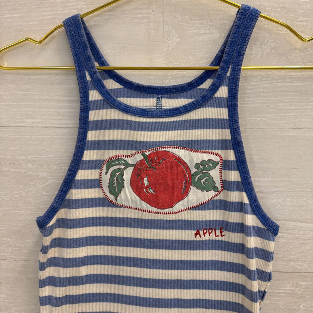 We the Free Blue/White Striped Apple Tank Extra Small