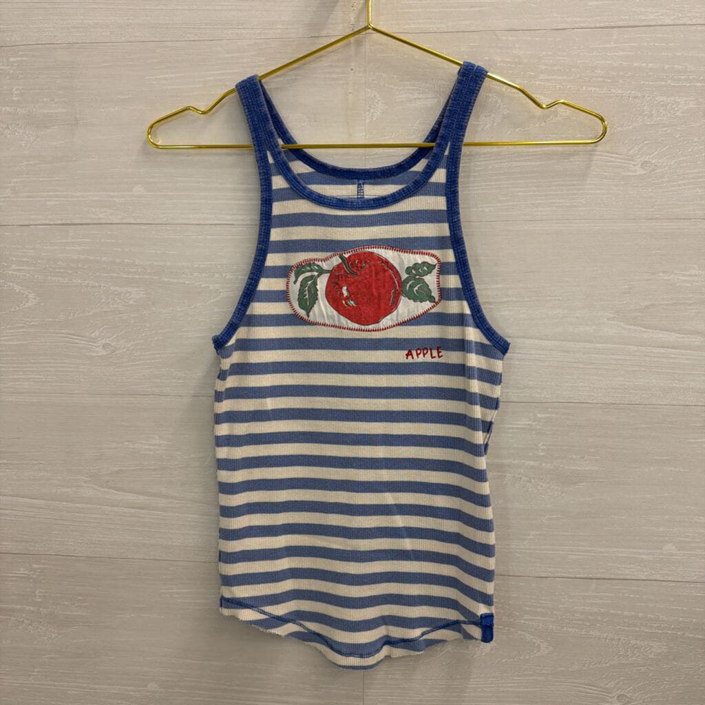 We the Free Blue/White Striped Apple Tank Extra Small