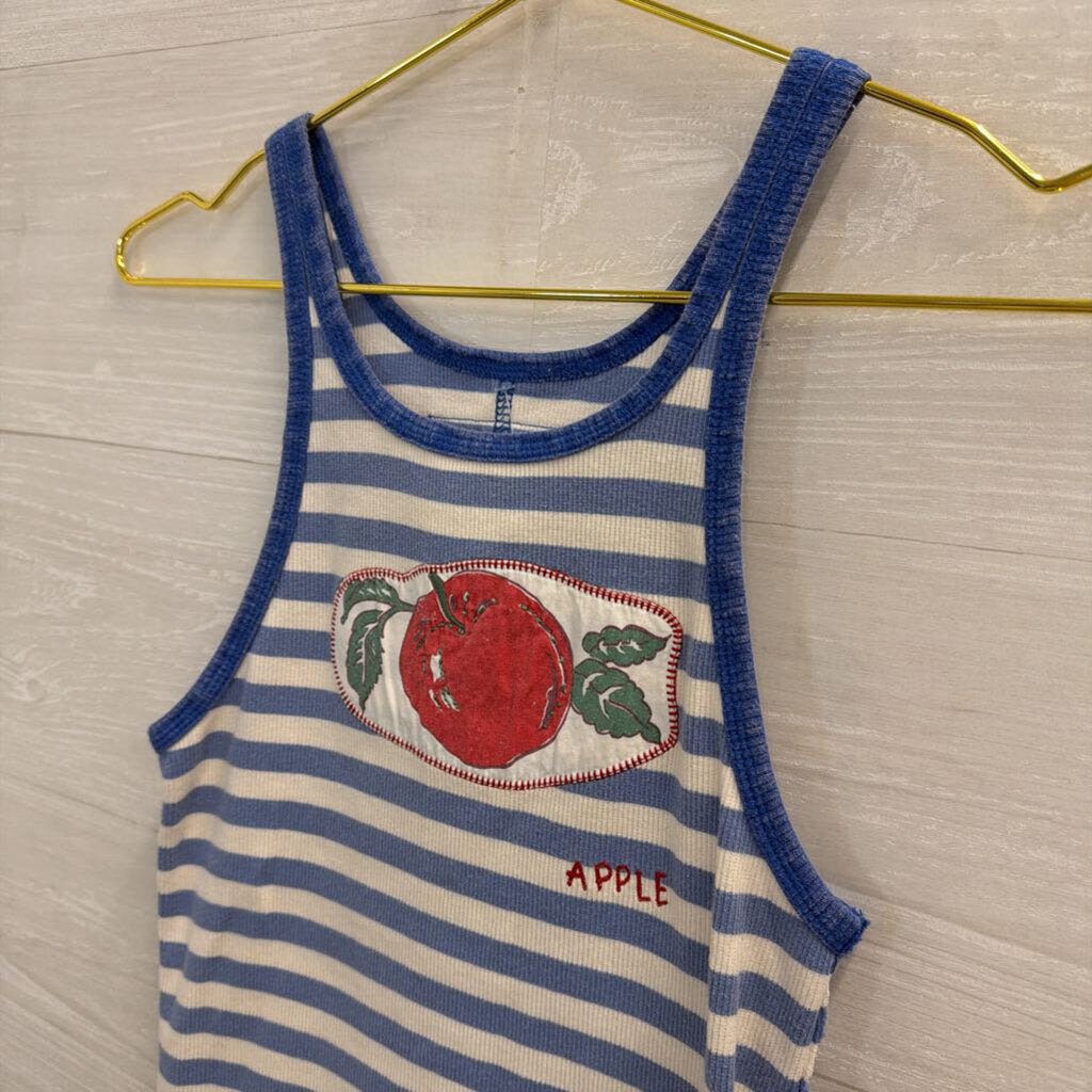 We the Free Blue/White Striped Apple Tank Extra Small