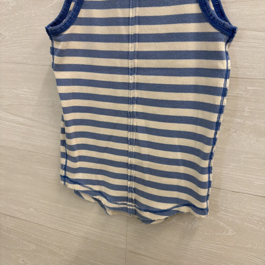 We the Free Blue/White Striped Apple Tank Extra Small