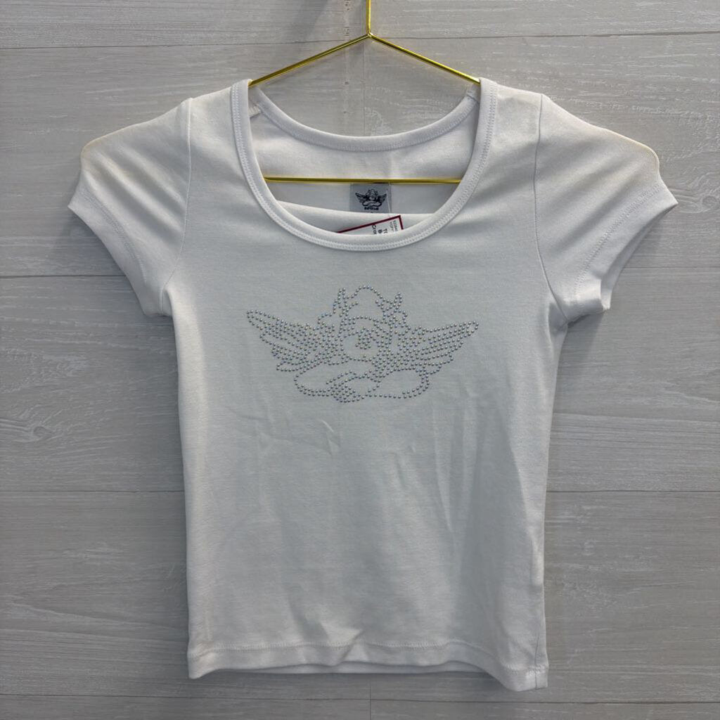Boys Lie White Cropped Cherub Tee Small