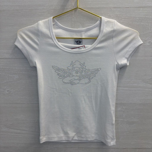 Boys Lie White Cropped Cherub Tee Small