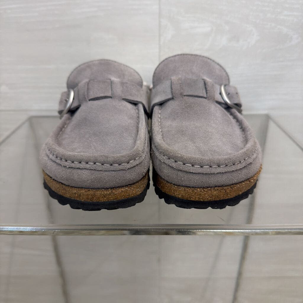Birkenstock Grey Buckley Suede Shearling Lined Clogs 38