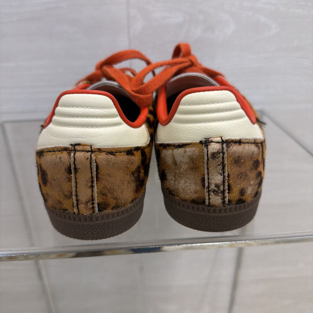 Adidas Samba OG Leopard Print Orange Lace Sneakers 7.0