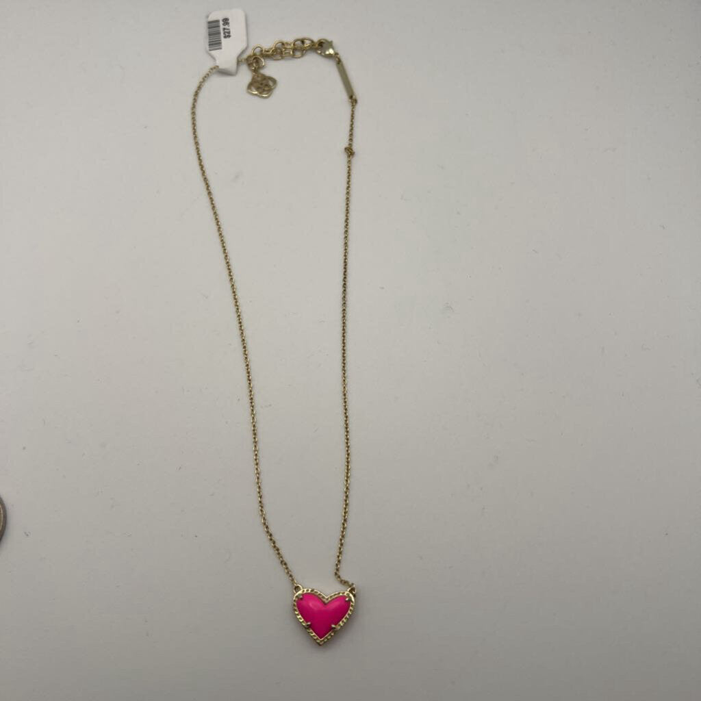Kendra Scott Gold/Pink Heart Necklace