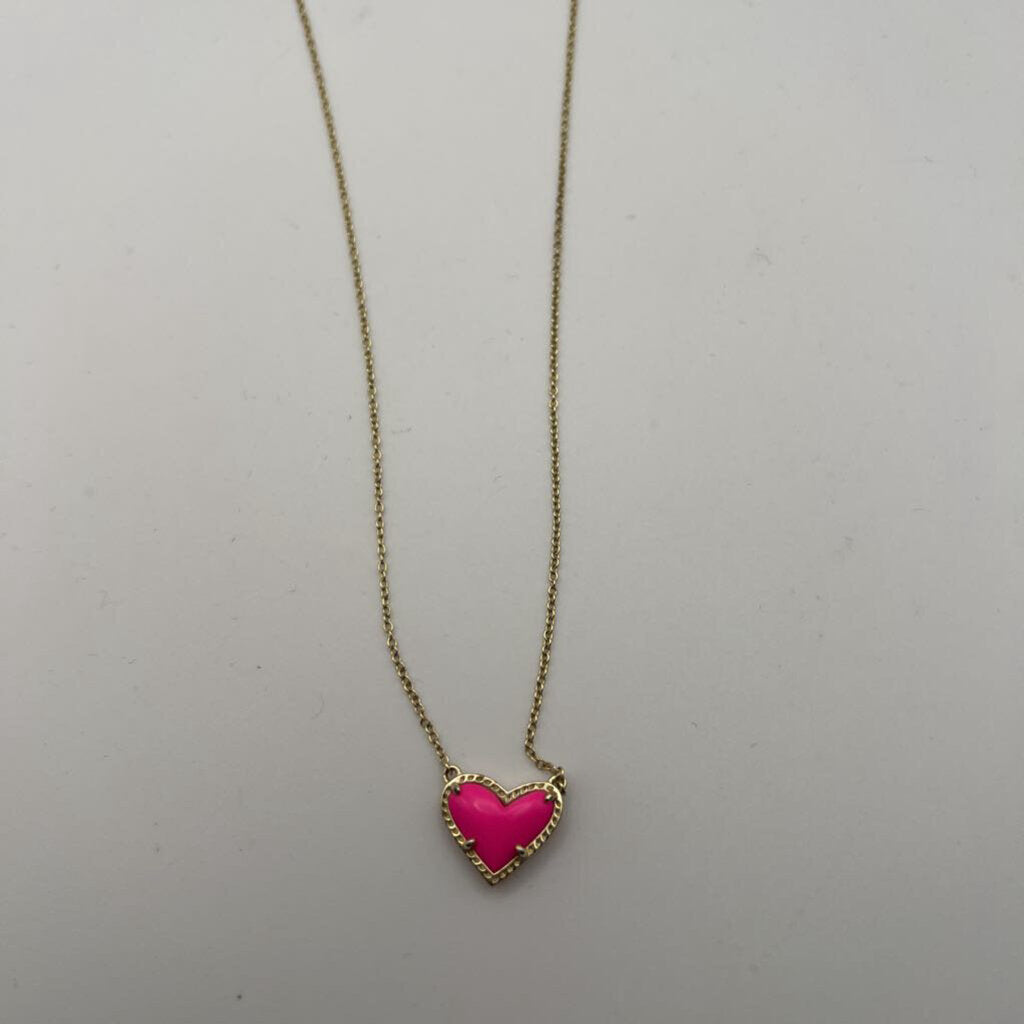 Kendra Scott Gold/Pink Heart Necklace