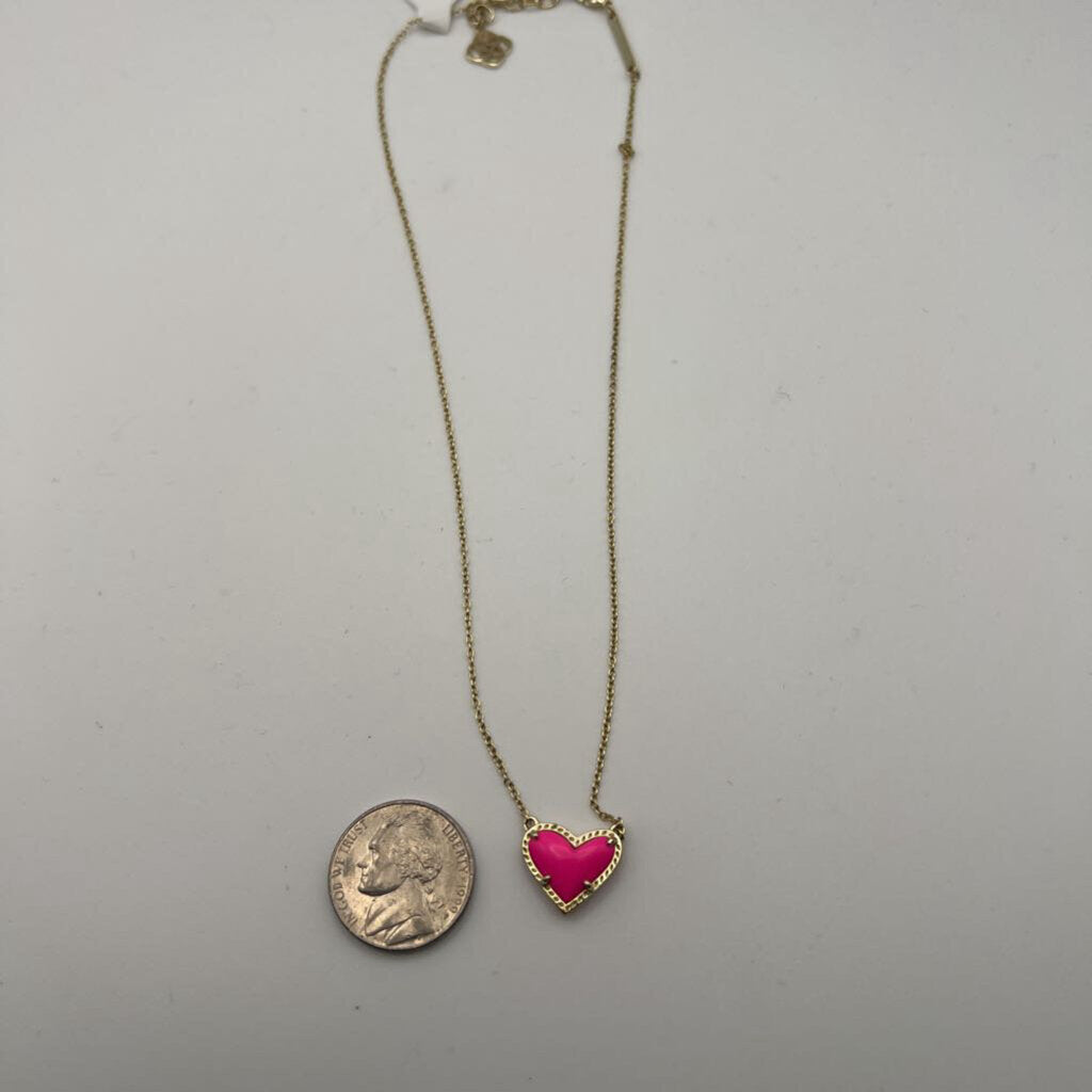 Kendra Scott Gold/Pink Heart Necklace