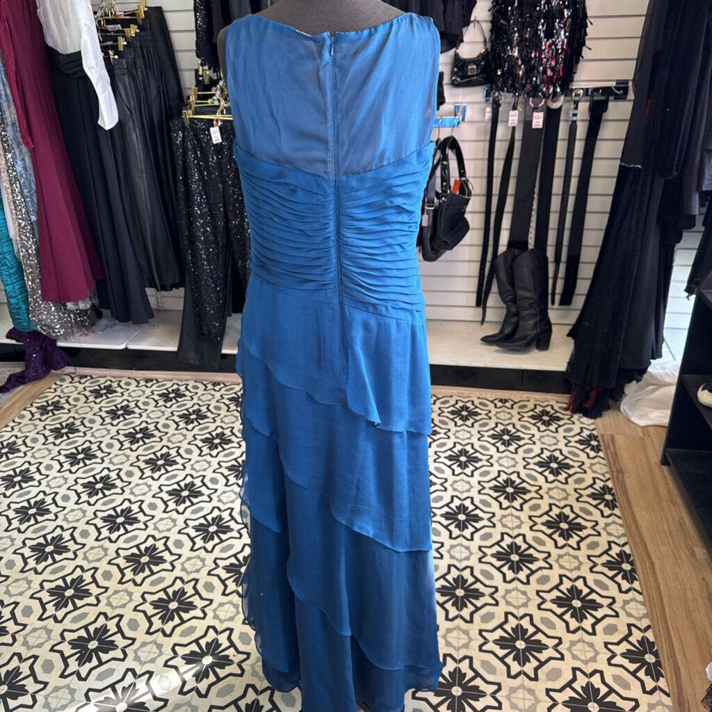 Dark Teal Formal Gown Gathered Long 12