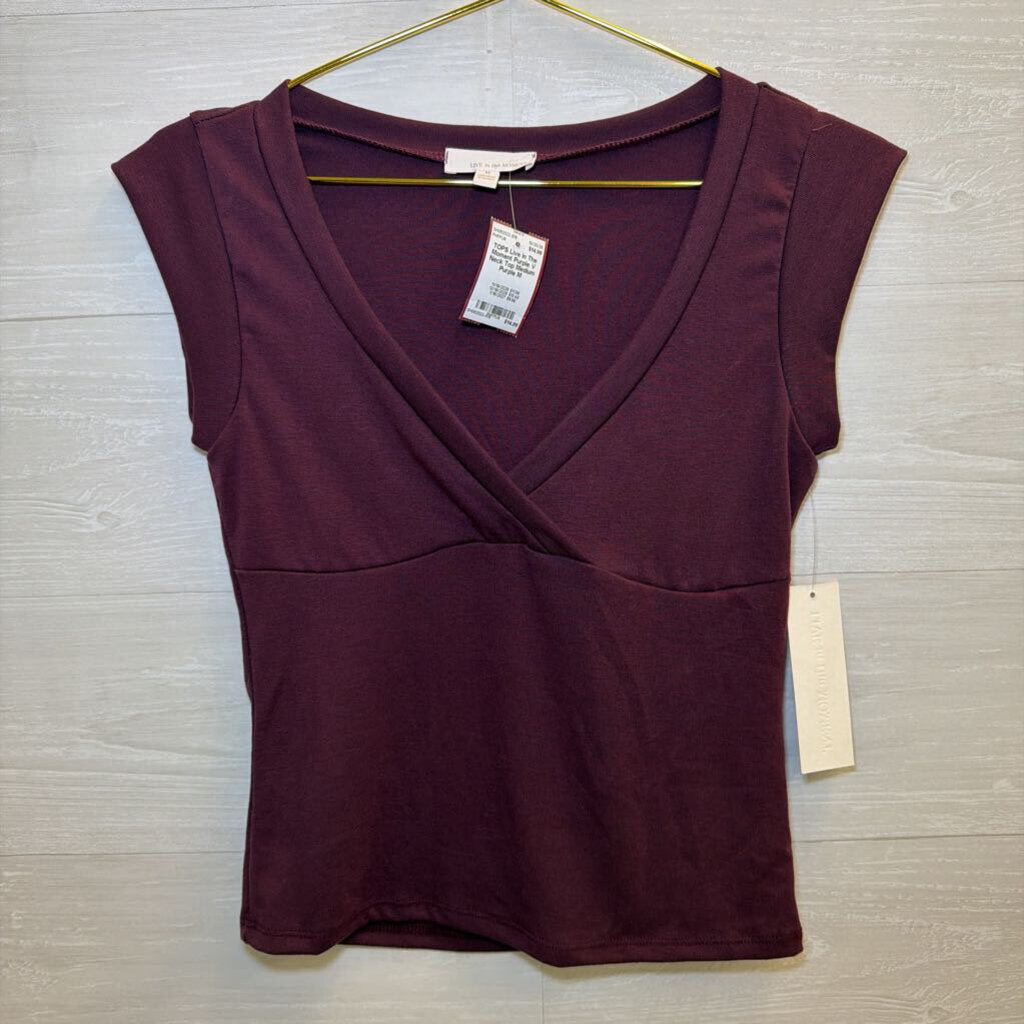 Purple V Neck Top Medium
