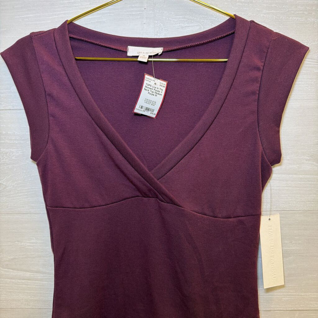 Purple V Neck Top Medium