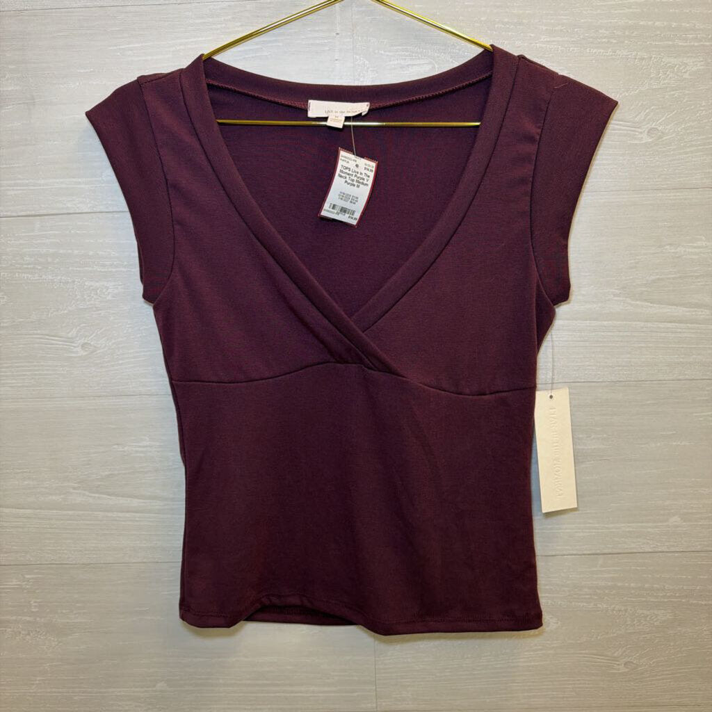 Purple V Neck Top Medium