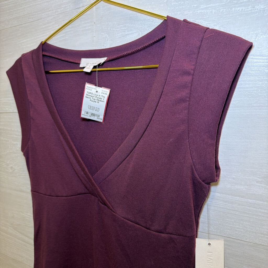 Purple V Neck Top Medium