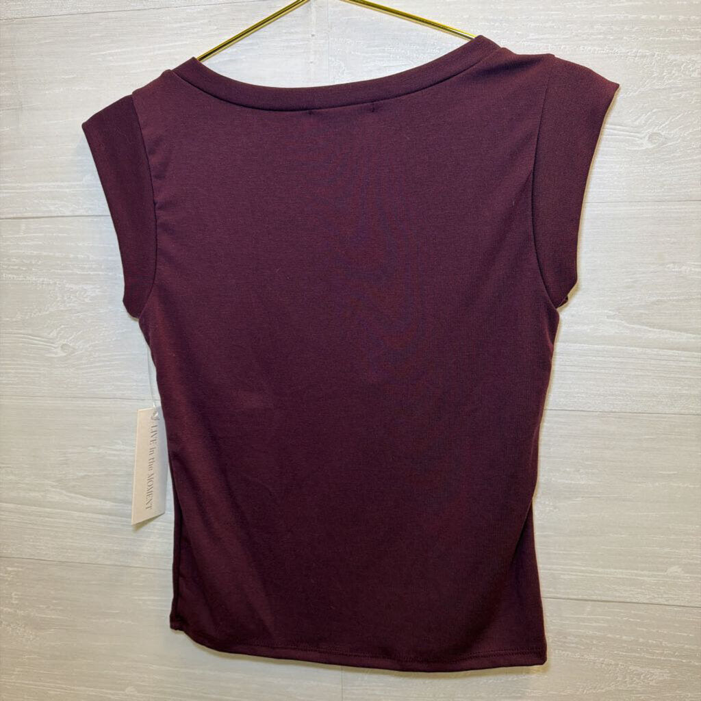 Purple V Neck Top Medium