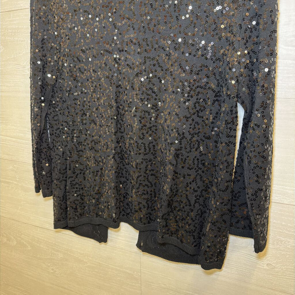 Black Sequin Cardigan Sweater Medium