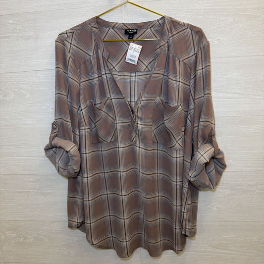 Torrid Purple Plaid Long Sleeve Top 2