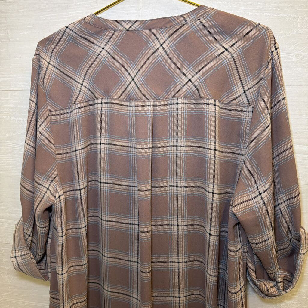 Torrid Purple Plaid Long Sleeve Top 2
