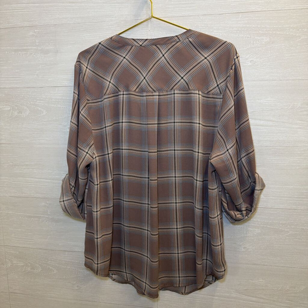 Torrid Purple Plaid Long Sleeve Top 2