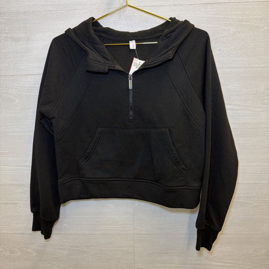 Black Cropped Quarter Zip Pullover Small