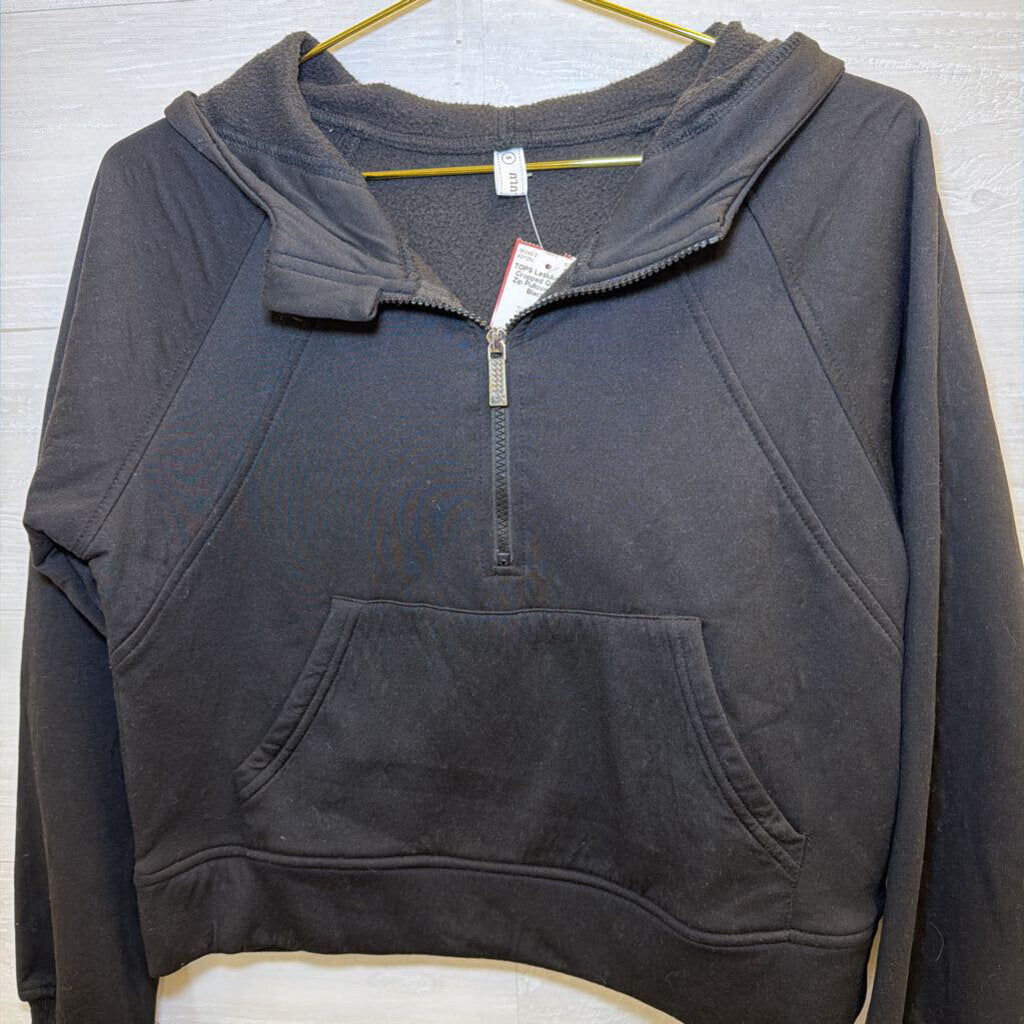 Black Cropped Quarter Zip Pullover Small