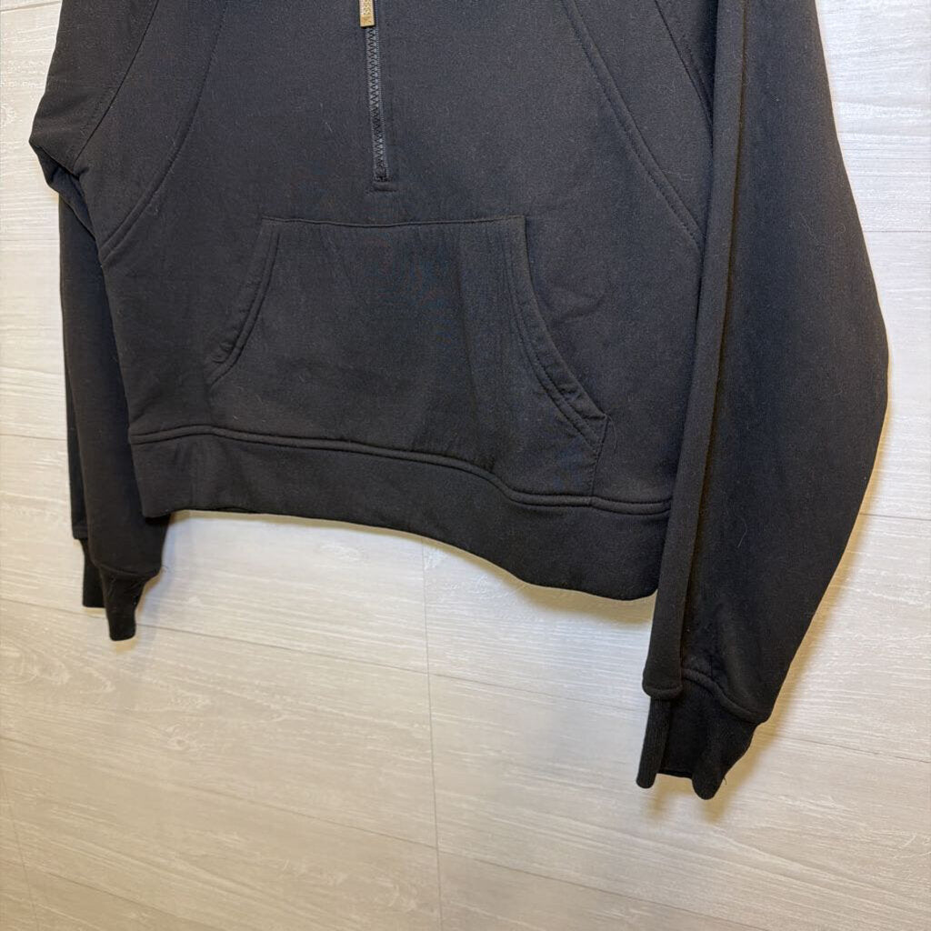 Black Cropped Quarter Zip Pullover Small