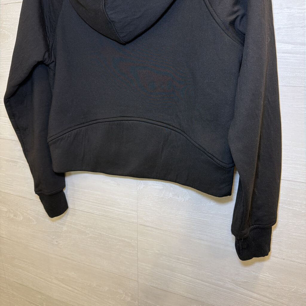 Black Cropped Quarter Zip Pullover Small