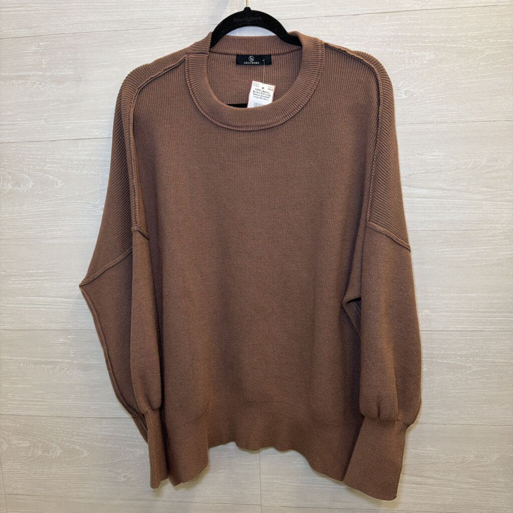 Brown Knit Long Sleeve Sweater Large