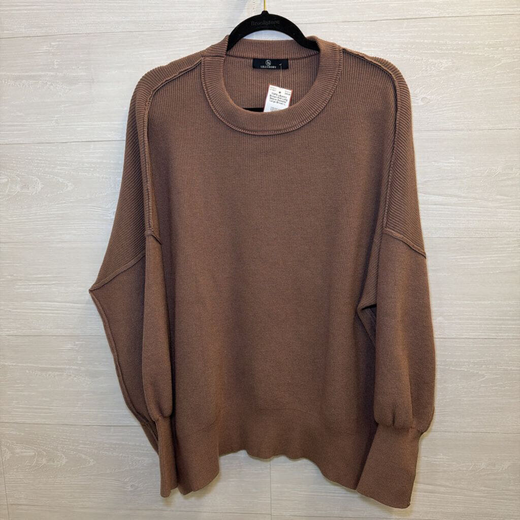 Brown Knit Long Sleeve Sweater Large