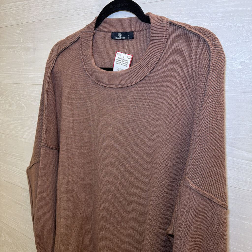 Brown Knit Long Sleeve Sweater Large