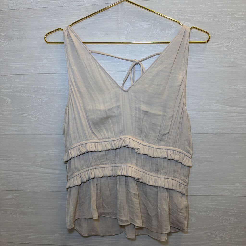 Naked Zebra Cream Silky Tank Top Medium